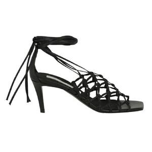 Stella McCartney Woven Faux Leather Sandals Black Size 38 US 8‎